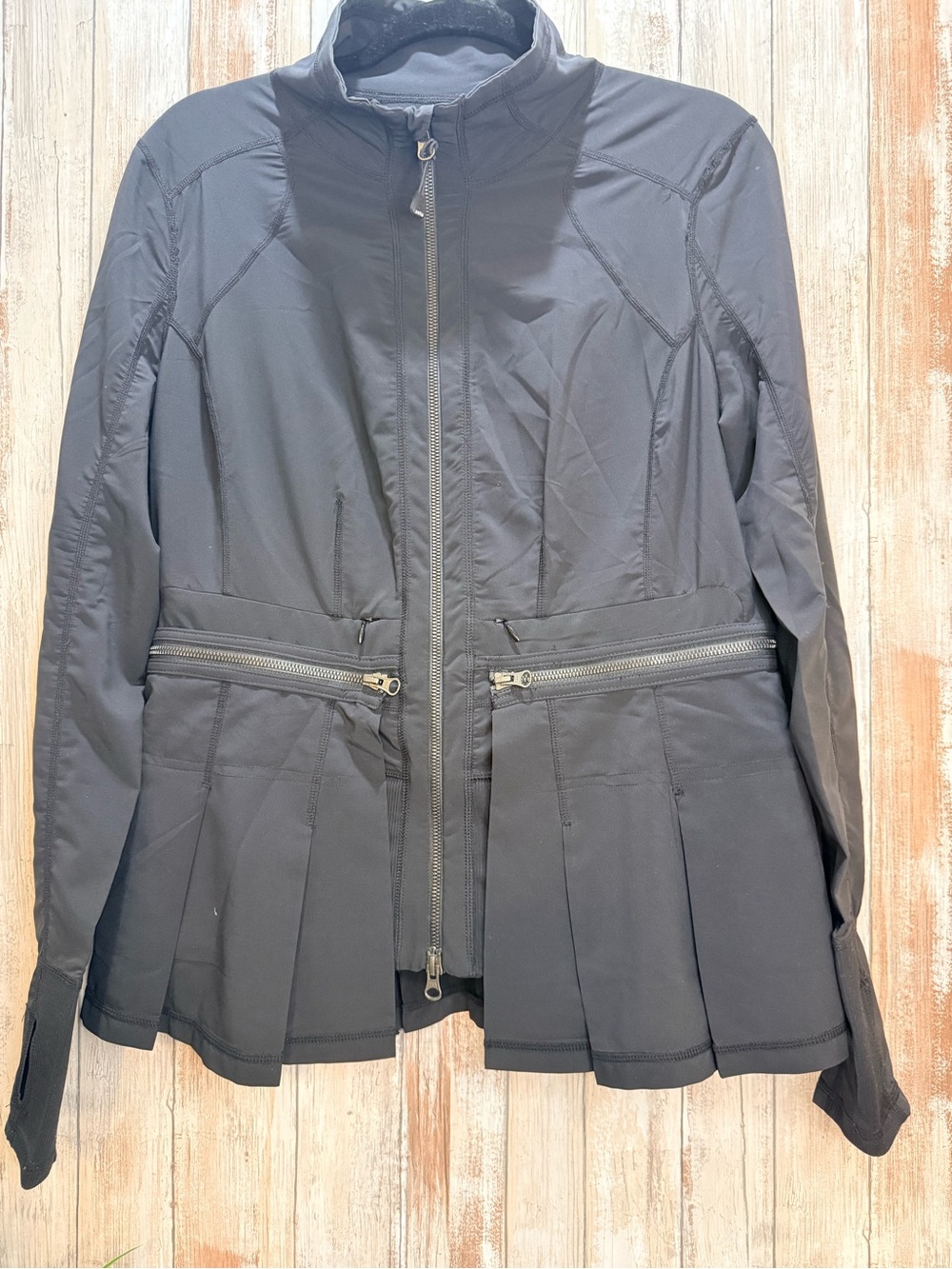 Zella Black Zip Off Peplum Jacket - Picture 3 of 11